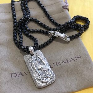 David Yurman Silver Griffin dogtag(NO CHAIN)